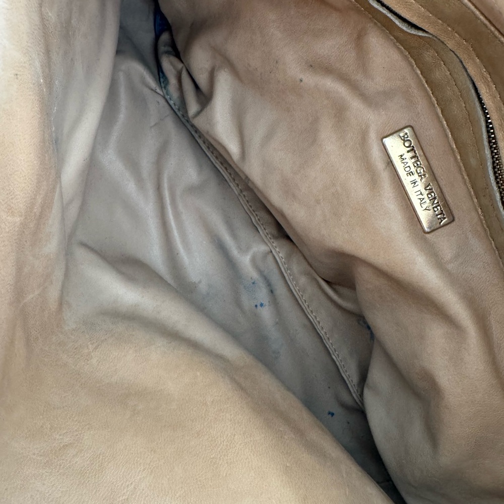 Bottega Veneta Vintage Gold Woven Intrecciato Leather Double Strap Bag authentic - Picture 7 of 12